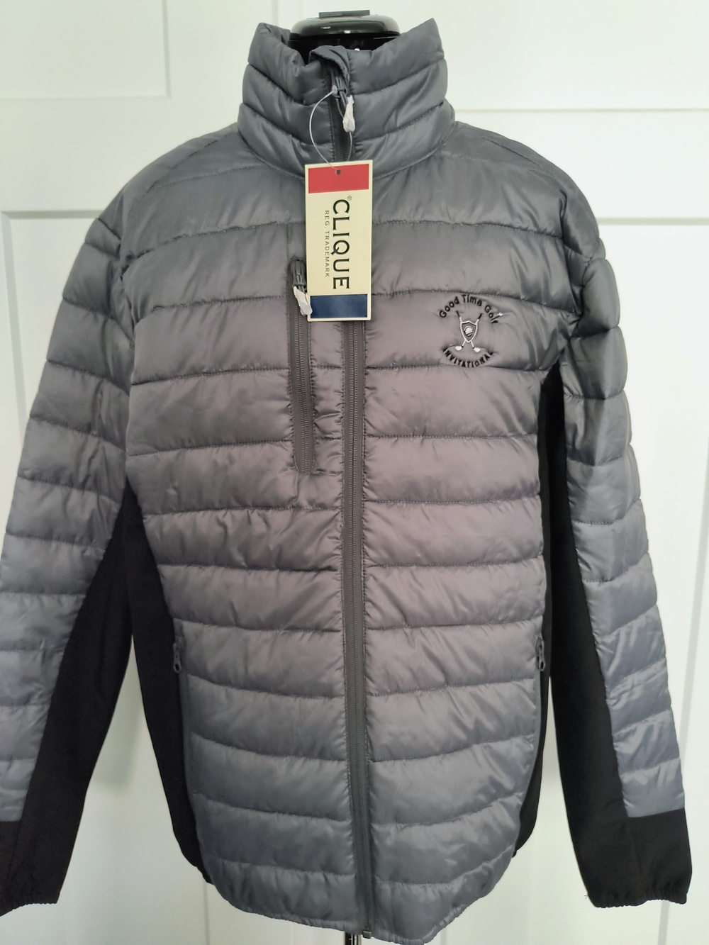 Clique Men's Gray Quilted Hybrid Puffer Jacket